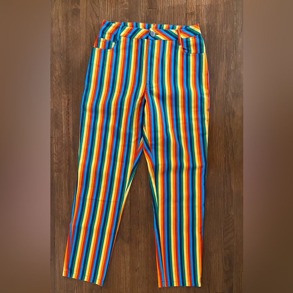 Rainbow stripe pants Lucy & Yak